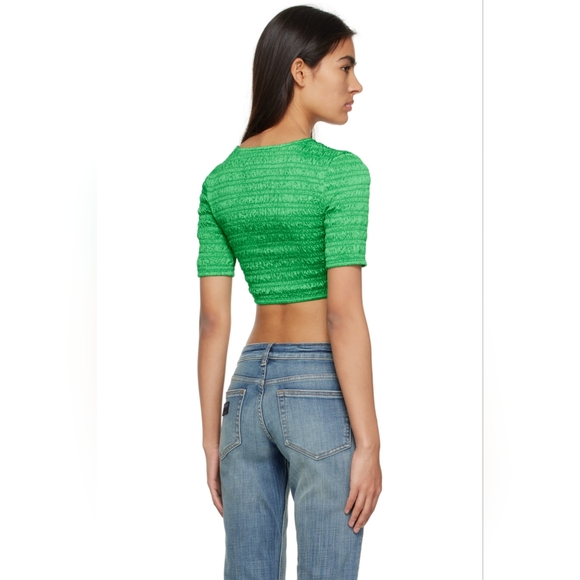 10. NWOT GANNI SMOCKED CROP TOP US XS /US 2 - Picture 3 of 9